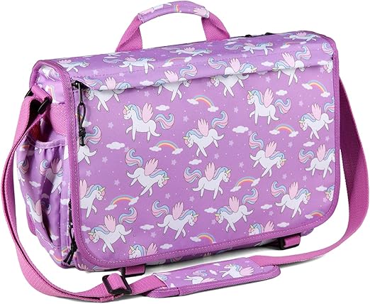 VASCHY Messenger Bag for Kids, Cute 15.6inch Laptop Crossbody School Bag for Boys Girls Teens Women
