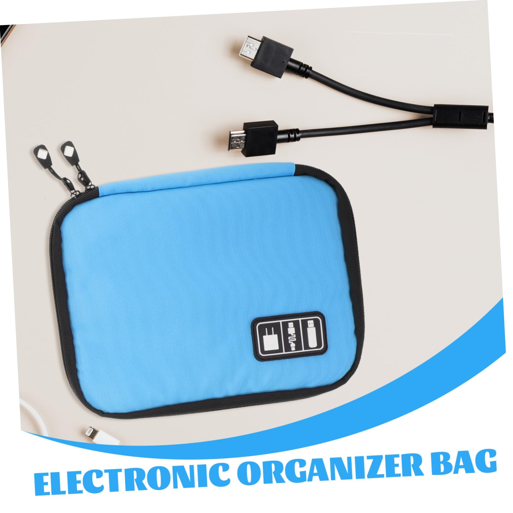 Organizer Cavi da Viaggio in Nylon, 3 Pezzi, per Accessori Digitali | Tasche in Rete Piccole, Apertura Doppia Zip, per Chiavette USB e Cavi Dati, Compatto in Zaino o Borsa