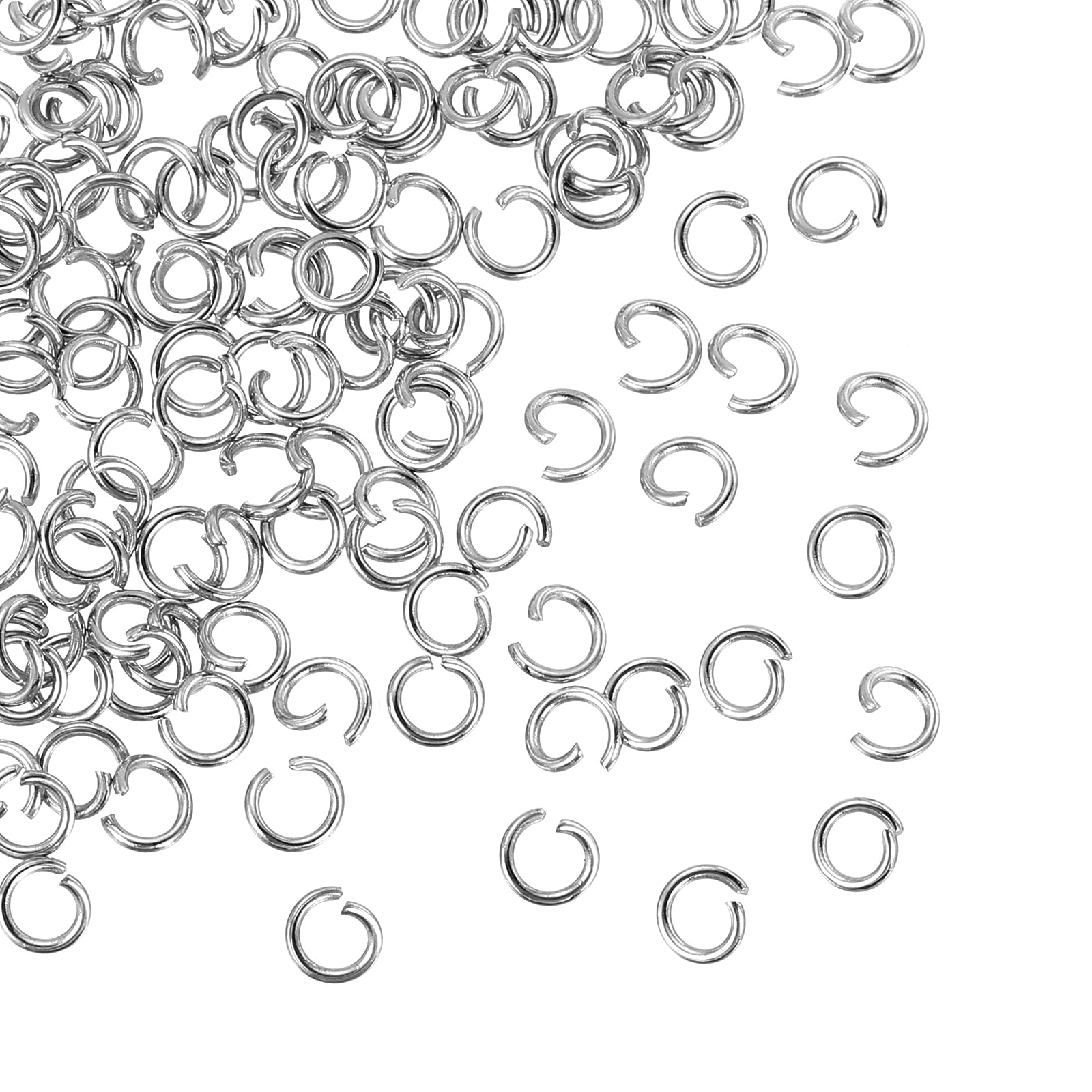sourcing map Open Jump Rings,2.6mmx4mm 316 Stainless Steel Split O Jump Rings Connector 0.7mm Thick Jewelry Making Supplies for Bracelet Necklace Pendant DIY,Pack of 220