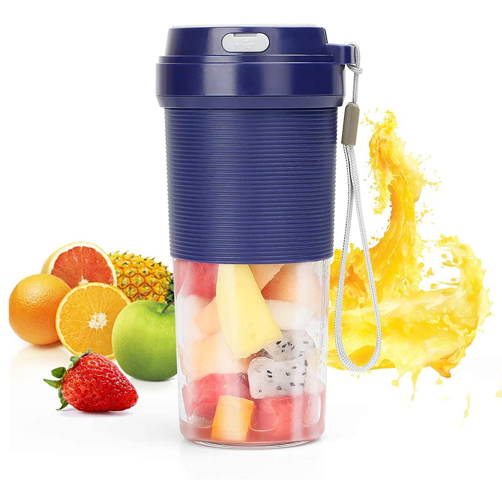 Portable Blender USB Rechargeable, POWERGIANT Mini Personal Blender Fruit Juicer Mixer, Cordless Portable Blender Shakes and Smoothies, 300ml NO BPA Waterproof Mixer, Small Travel Juicer