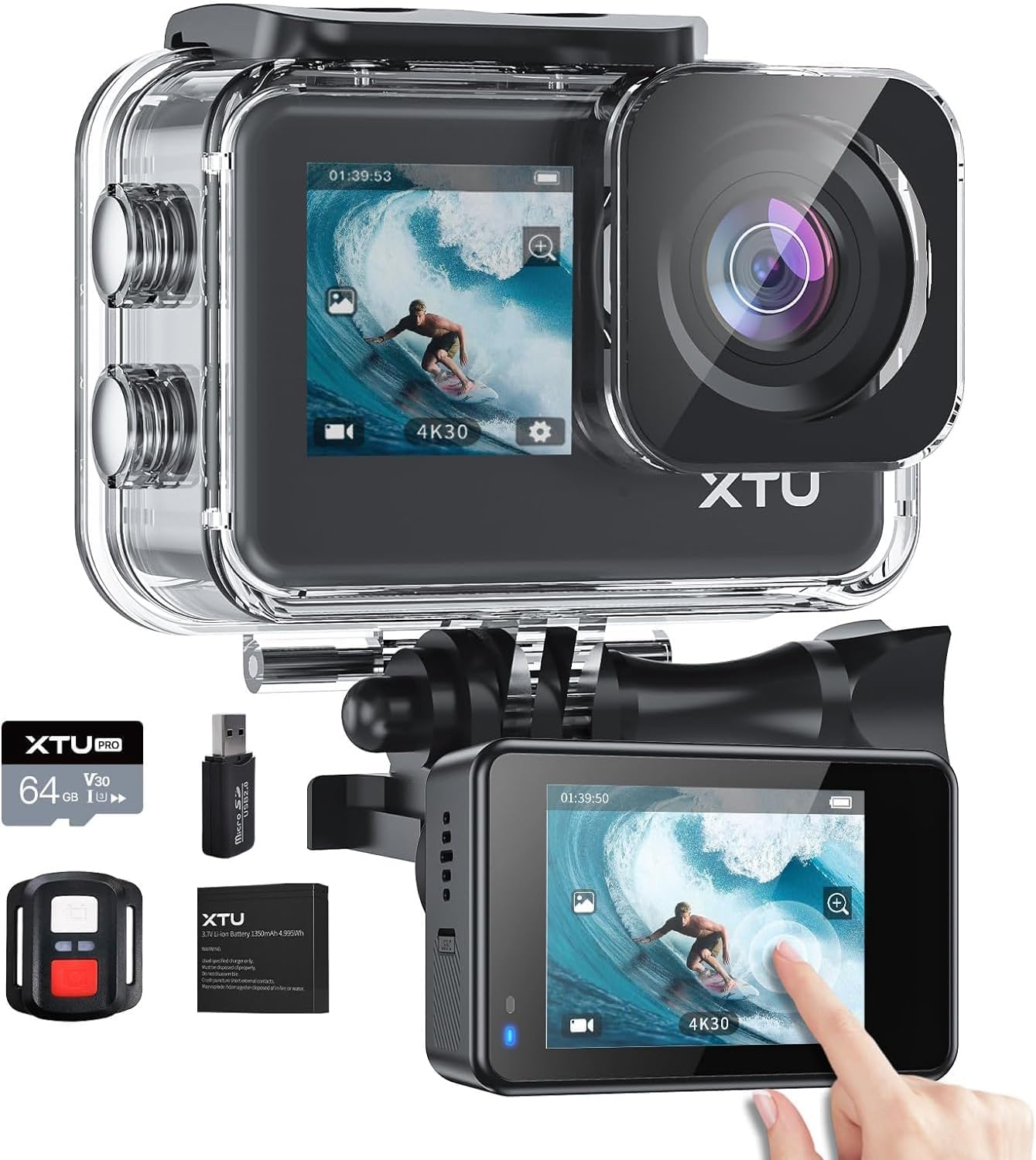 Action Cam Apexcam 4K 20MP - Impermeabile 40m, WiFi, Telecomando, 2 Batterie, Con Scheda 64GB - Foto 2