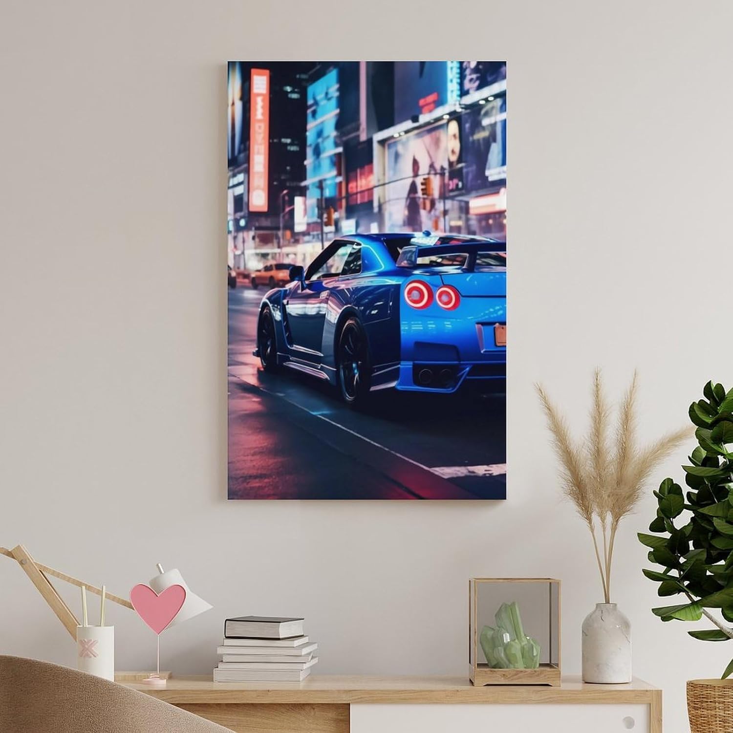 Japan Jdm Car R34 Taillights Night Car Posters & Prints Car Canvas Wall Art Living Room Decor for Men Aesthetic Paintings Pictures Wall Decor Unframed 12x18inch(30x45cm) - Image 8