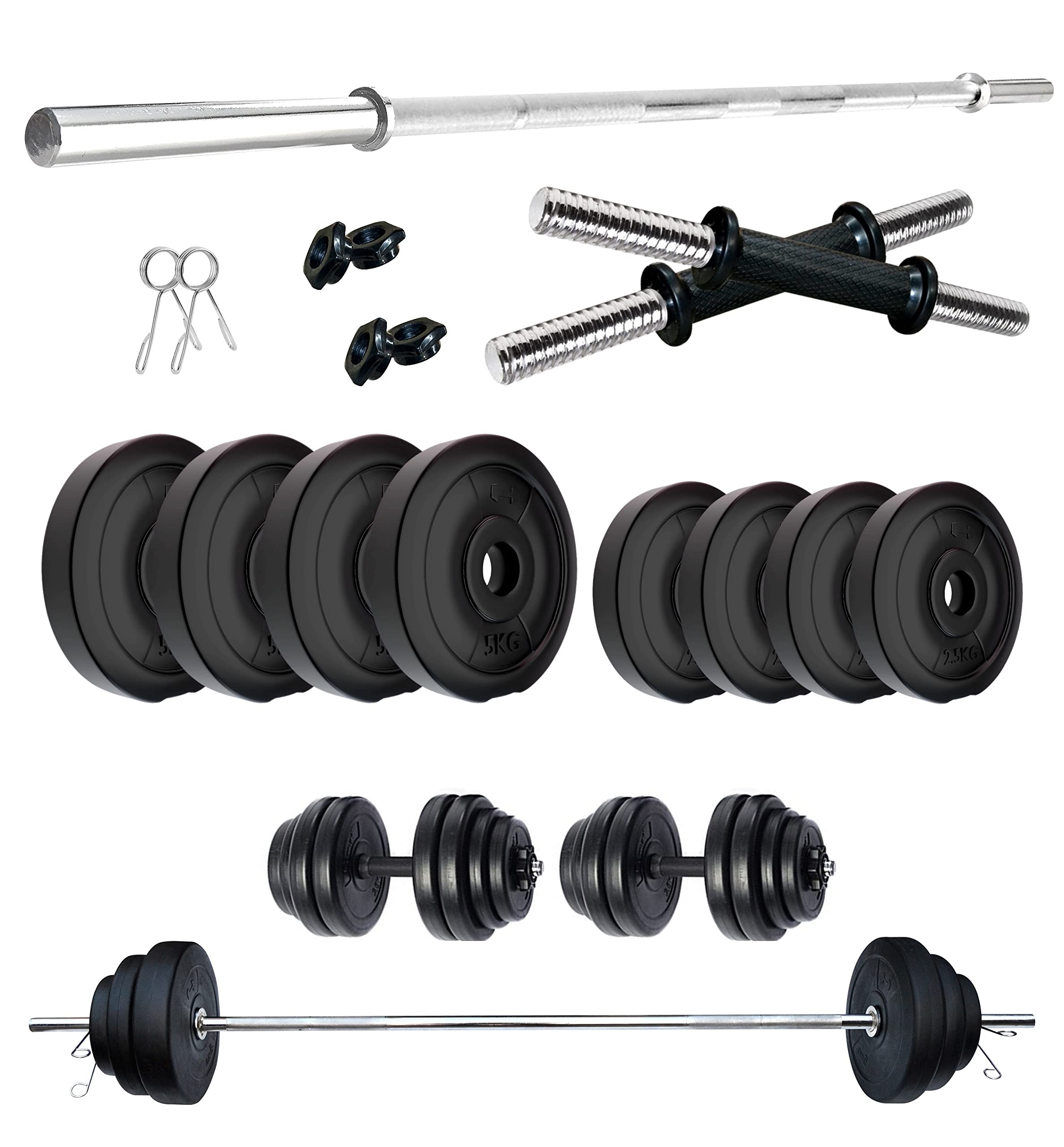 FITMAX PVC 30KG Combo 9 Home Gym Set with One 4 Ft Plain and One Pair Dumbbell Rods (B098PD65CS) Amazon Price History, Amazon Price Tracker
