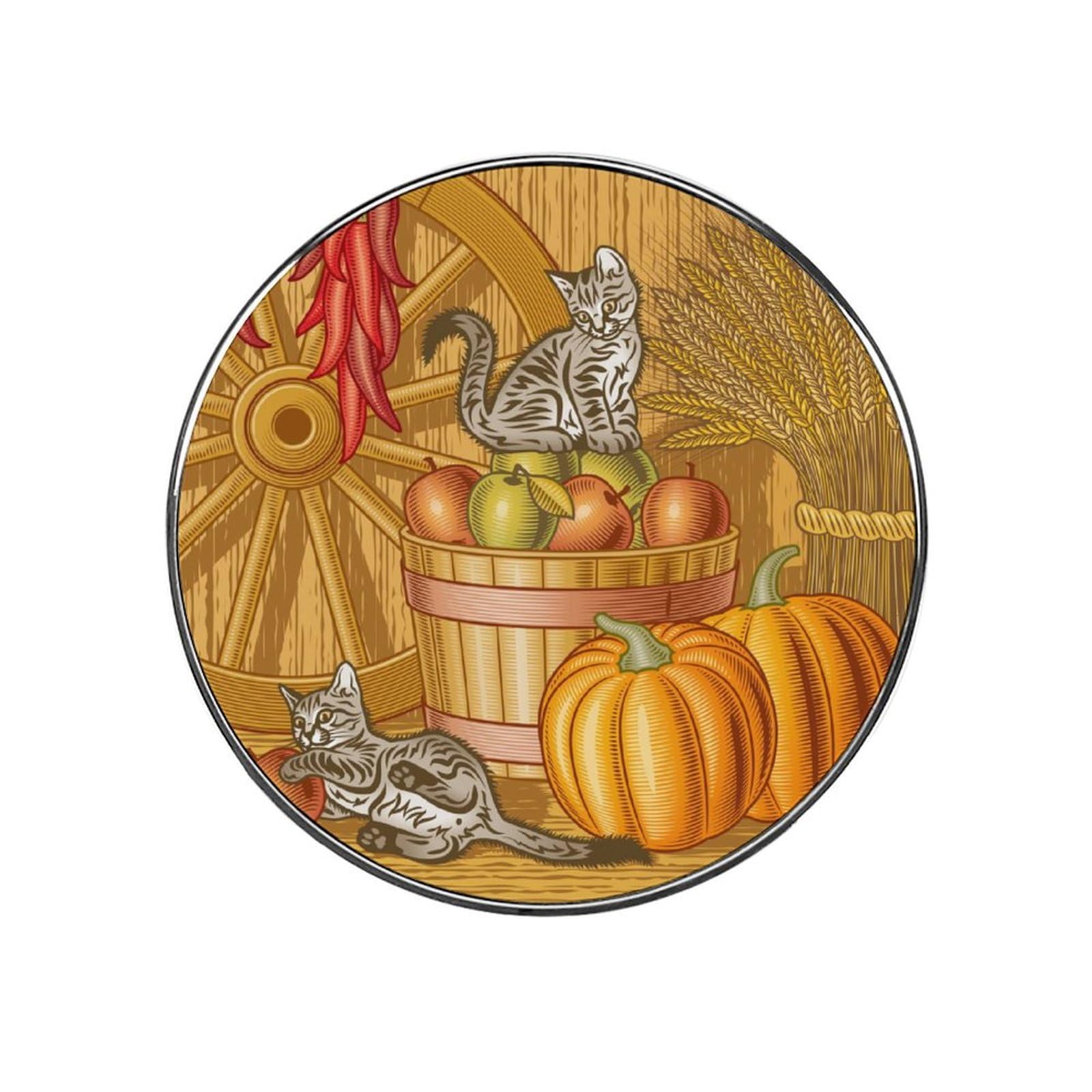 Cat Pumpkin Alloy Fridge Magnet For Office Cabinet Refrigerator Whiteboard Photo