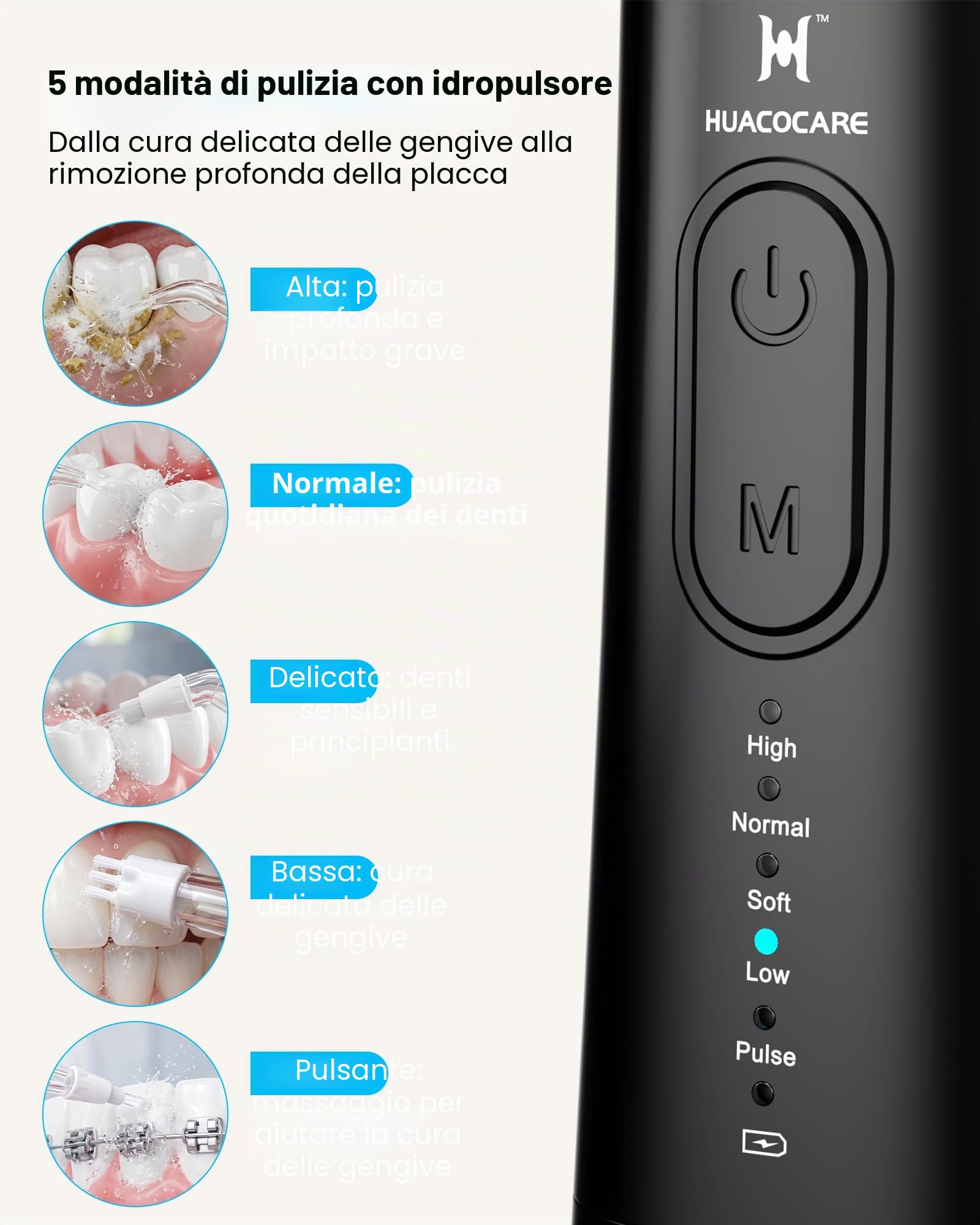 Modello aggiornato di filo interdentale e spazzolino elettrico combinato - 5 modalità di spazzolatura e filo interdentale, cambia il gioco per la tua routine di igiene orale. Kit 2 in 1 per la pulizia