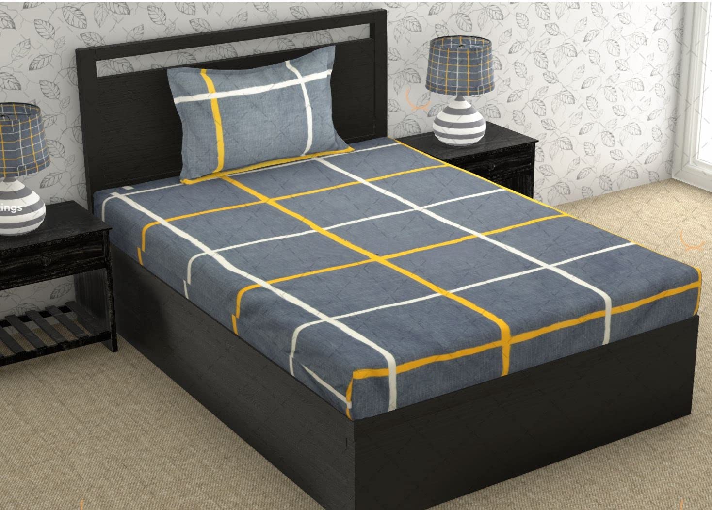 COZY FURNISH Super Soft Brushed Microfiber Cotton Single bedsheets with 1 Pillow Cover Single Bedsheet Size (60"X90", Grey)