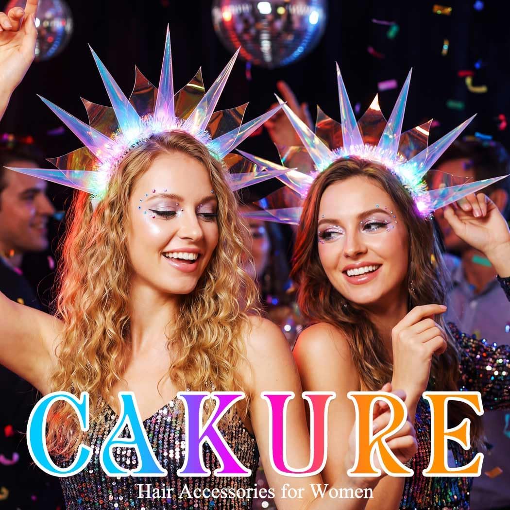 CAKURE Light Up Headband Led Crown Headbands Rave Headpiece Hair Accessories for Women - Image 6