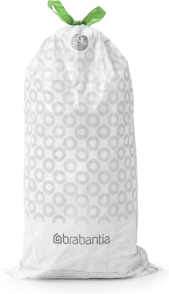 Brabantia Sacs Poubelle PerfectFit Multipack (Code G/23-30 Litres) Ultra Résistant, Poignées Coulissantes, 6 rouleaux (120 Sacs) 138423 Blanc - 5