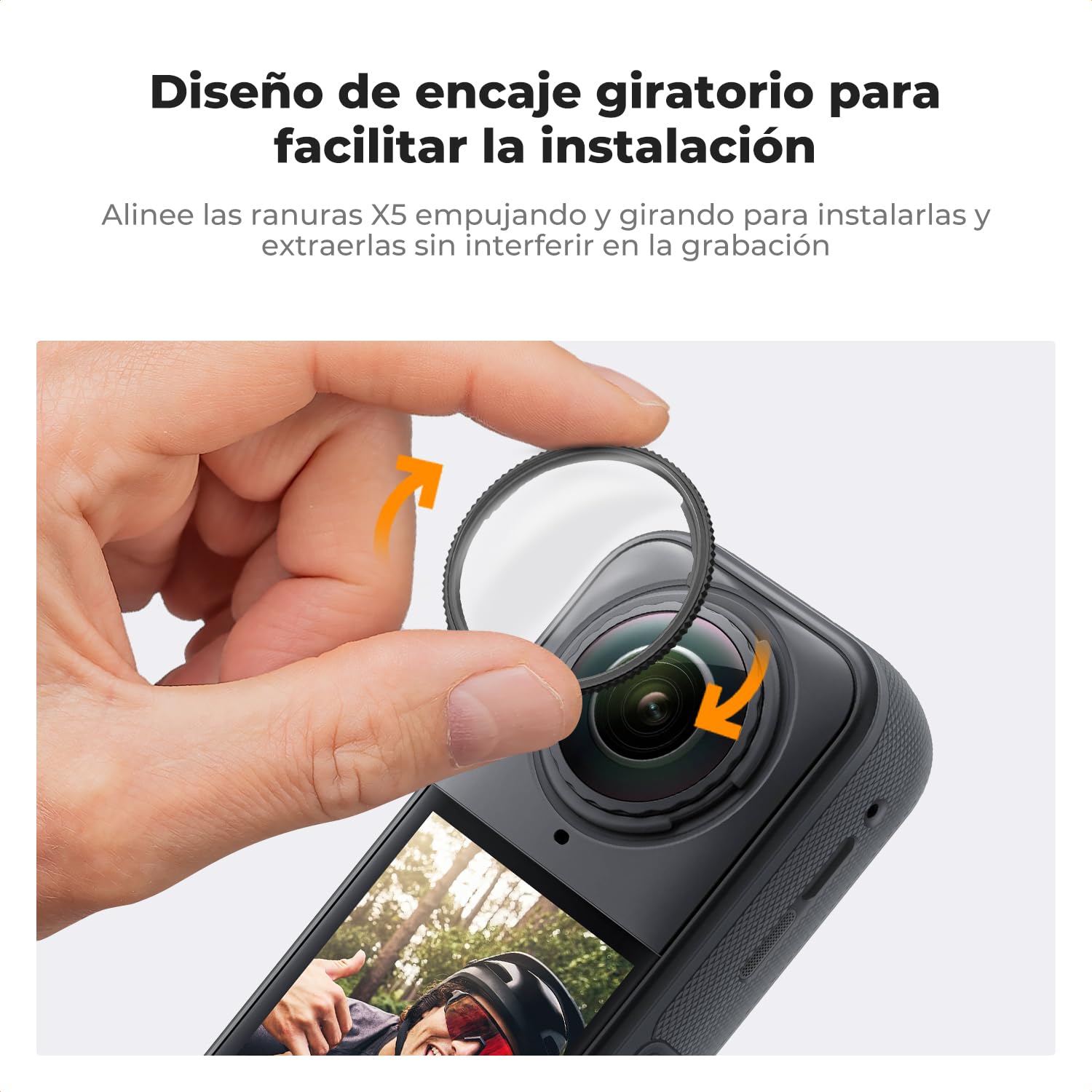 K&F Concept Premium Lentes Protectores Compatible con Insta360 X5, Alta Transparencia de Cristal Óptico Templado Protector de Lente, Multi-Coated Anti-Scratch Cap Kit de Reemplazo para Insta 360 x5