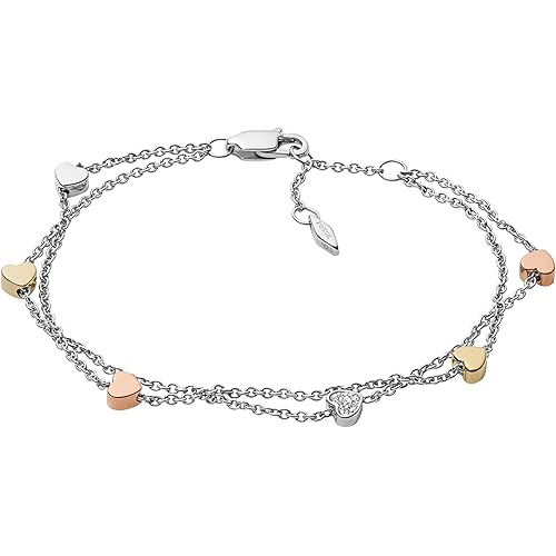 Fossil Women's Sterling Silver or Silver-Tone Stainless Steel Chain Bracelet for Women