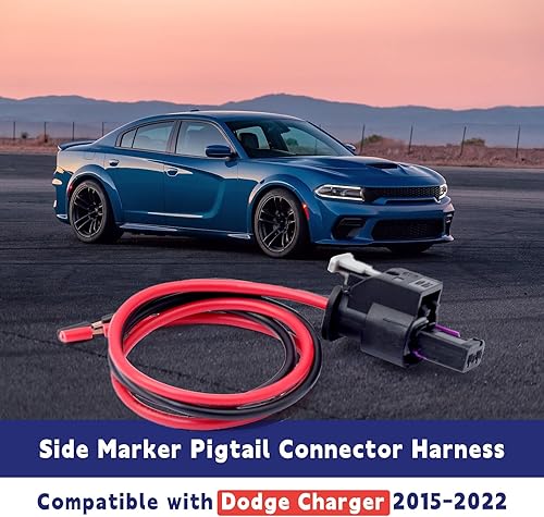 Miniatura 2 de Arnés de conector de cola de marcador lateral compatible con Dodge Charger 2015, 2016, 2017, 2018, 2019, 2020, 2021, 2022, cable de conexión de luz