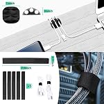 ENONCI Updated Cable Raceway Kit - 77 (5x15.4) Inch Open Slot Wire Covers for Cords, Under Desk Cable Management System to Hide Under Desk/Tv/Computer/Net/Power Cords, (Pack 5)