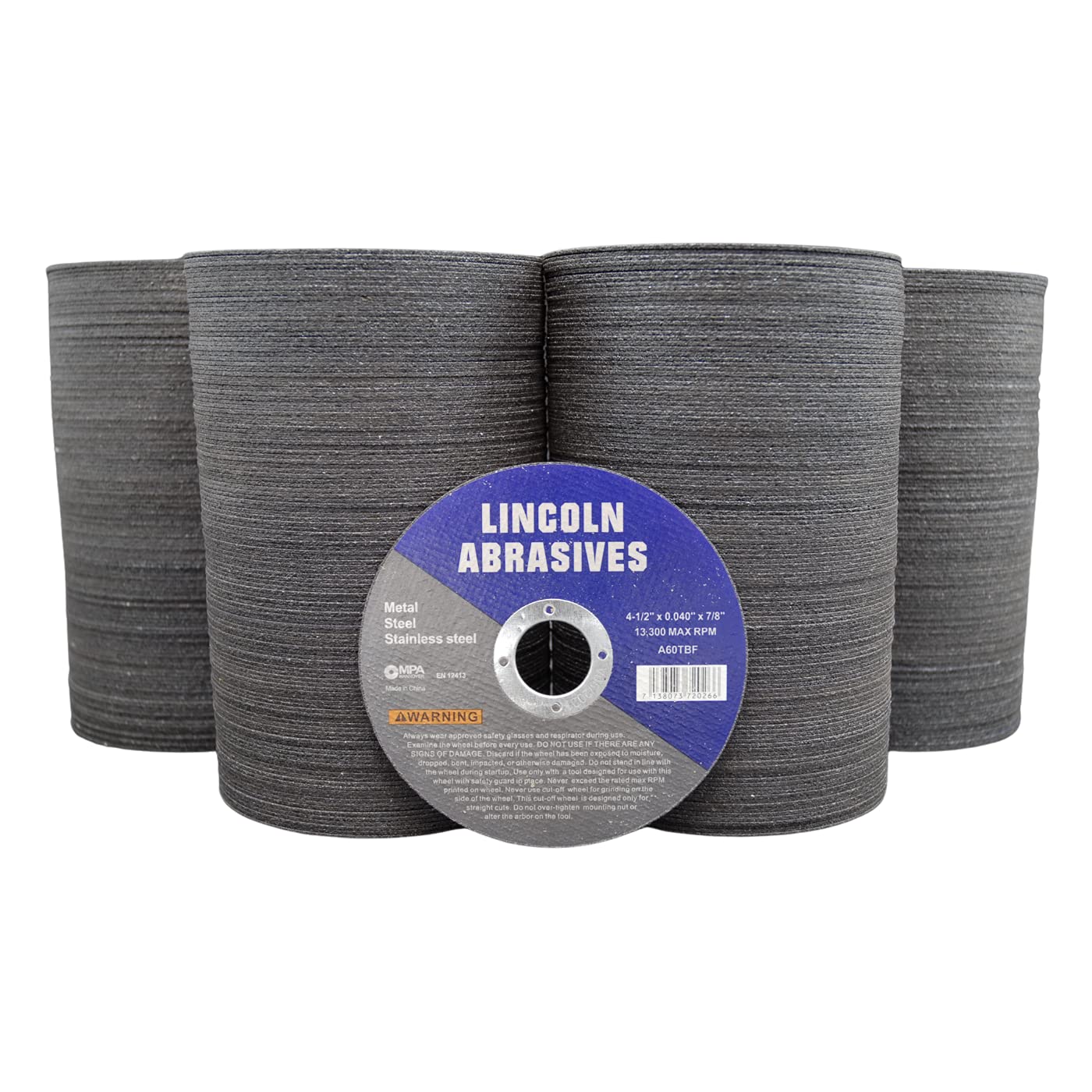 500 Pack 4.5" CutOff Wheels Lincoln Abrasives .040" Metal