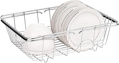 Toplife Extendable Stainless Steel Dish Drying Rack for Home Kitchen, Dish Drainer for Sink, Dish Drying Baskets Suitable for Draining Dishes, Vegetables and Fruits in the Sink