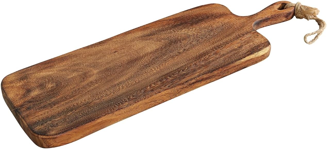 Zassenhaus Acacia Wood Serving Board with Handle, 24-Inch by 8-Inch, Natural