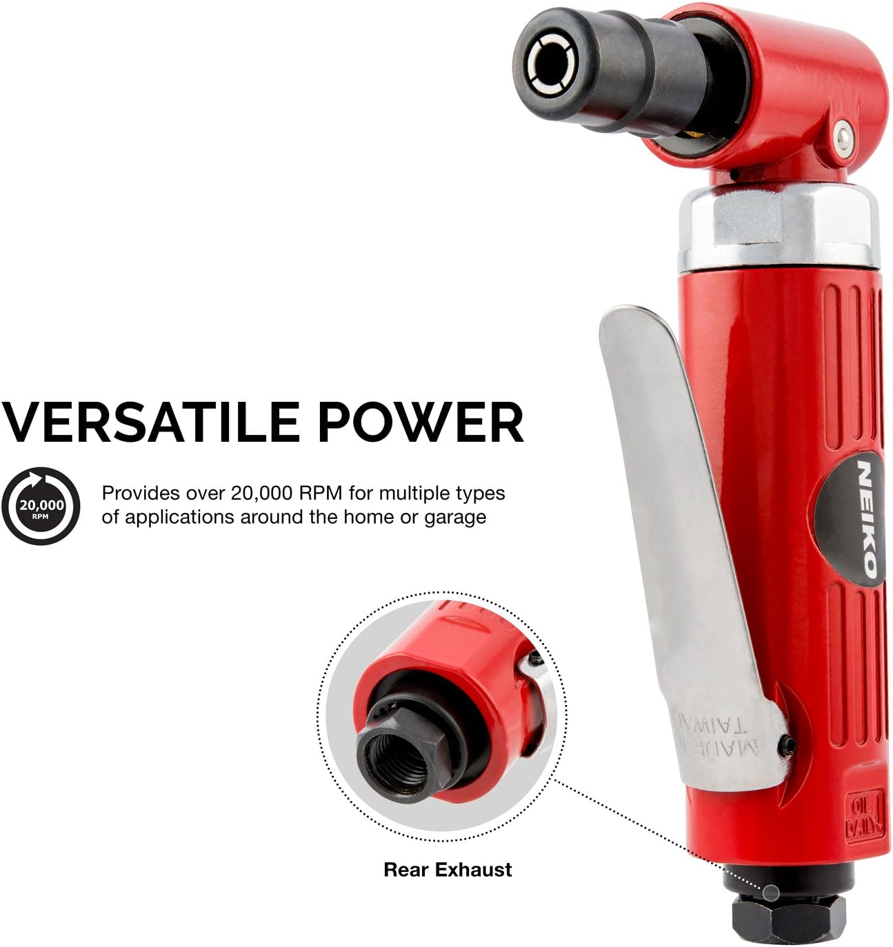 NEIKO 30062A 1/4" Mini Die Grinder | Air Straight Grinder 24,000 RPM Free Speed | Mini and Compact Size - Power Straight Grinders - 