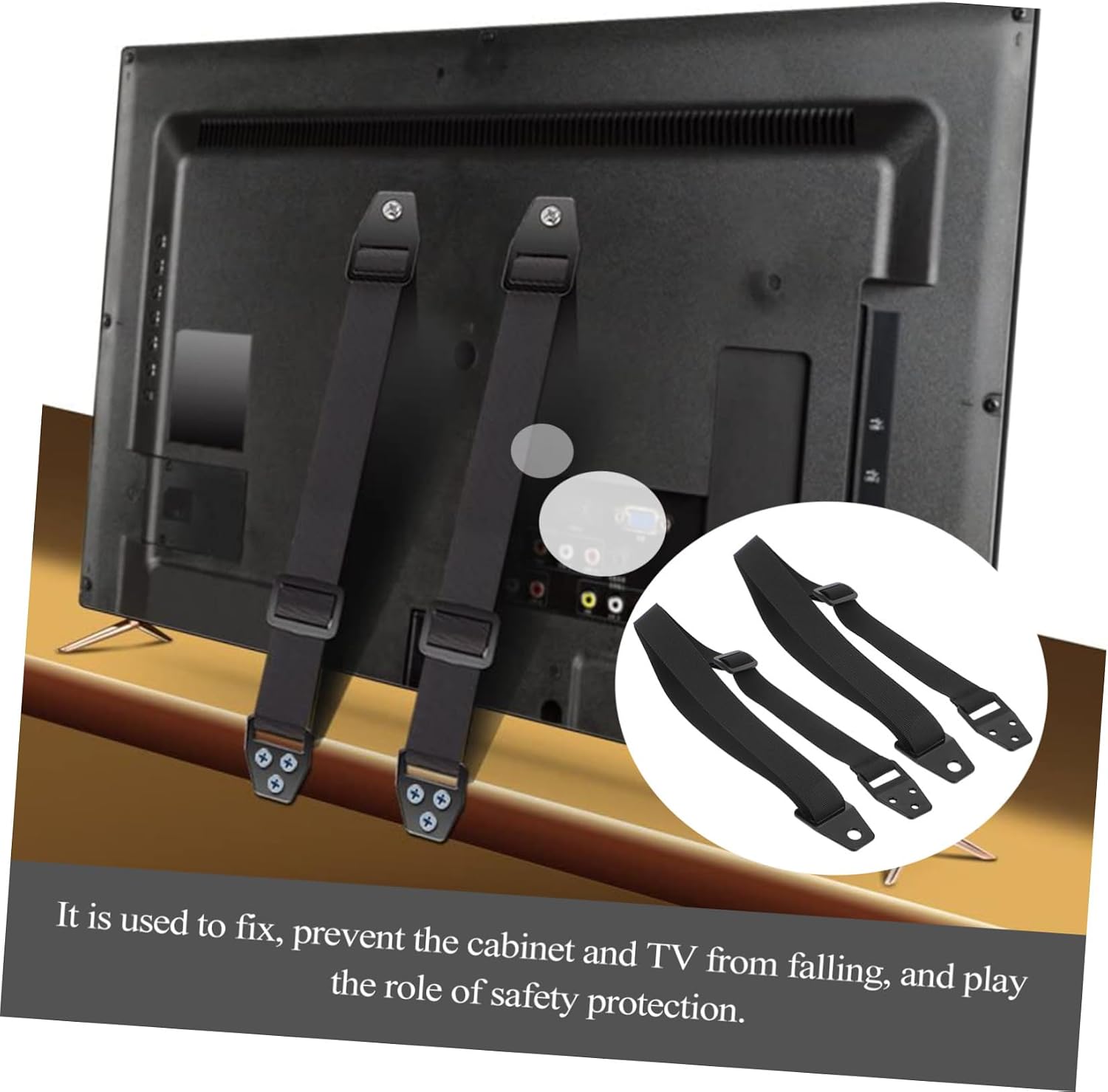 2pcs Heavy Duty -tip Straps for Tv and Furniture Safety Home Tv Fixing Straps Prevent Tipping and Falling Design for