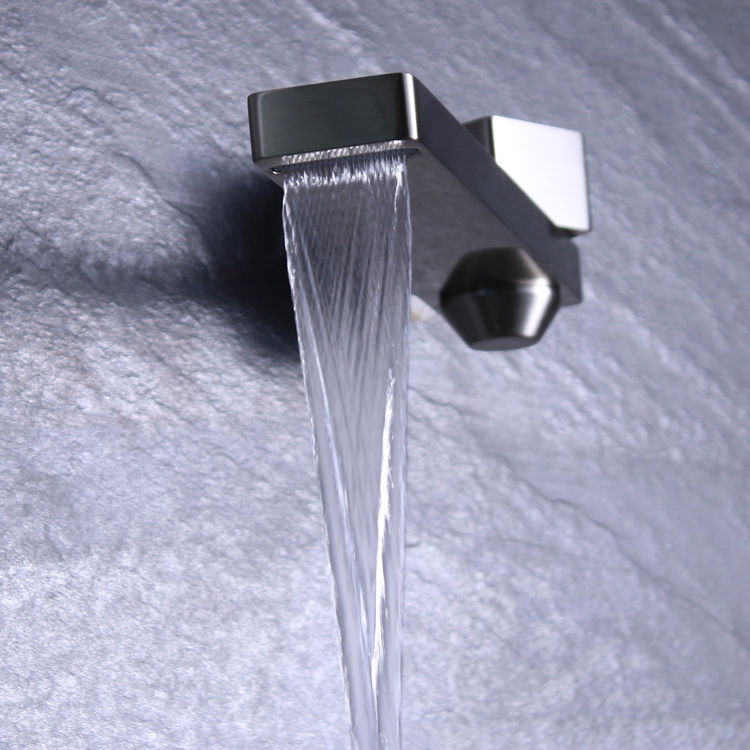 Brushed Nickel Waterfall Tub Faucet Spout Non Diverter for Bathtub Shower Faucet Folding Wall Mount 180 Degree Swivel Bath Tub Spout with ON/Off High Flow Filler Bath Spa Bathtub Spout