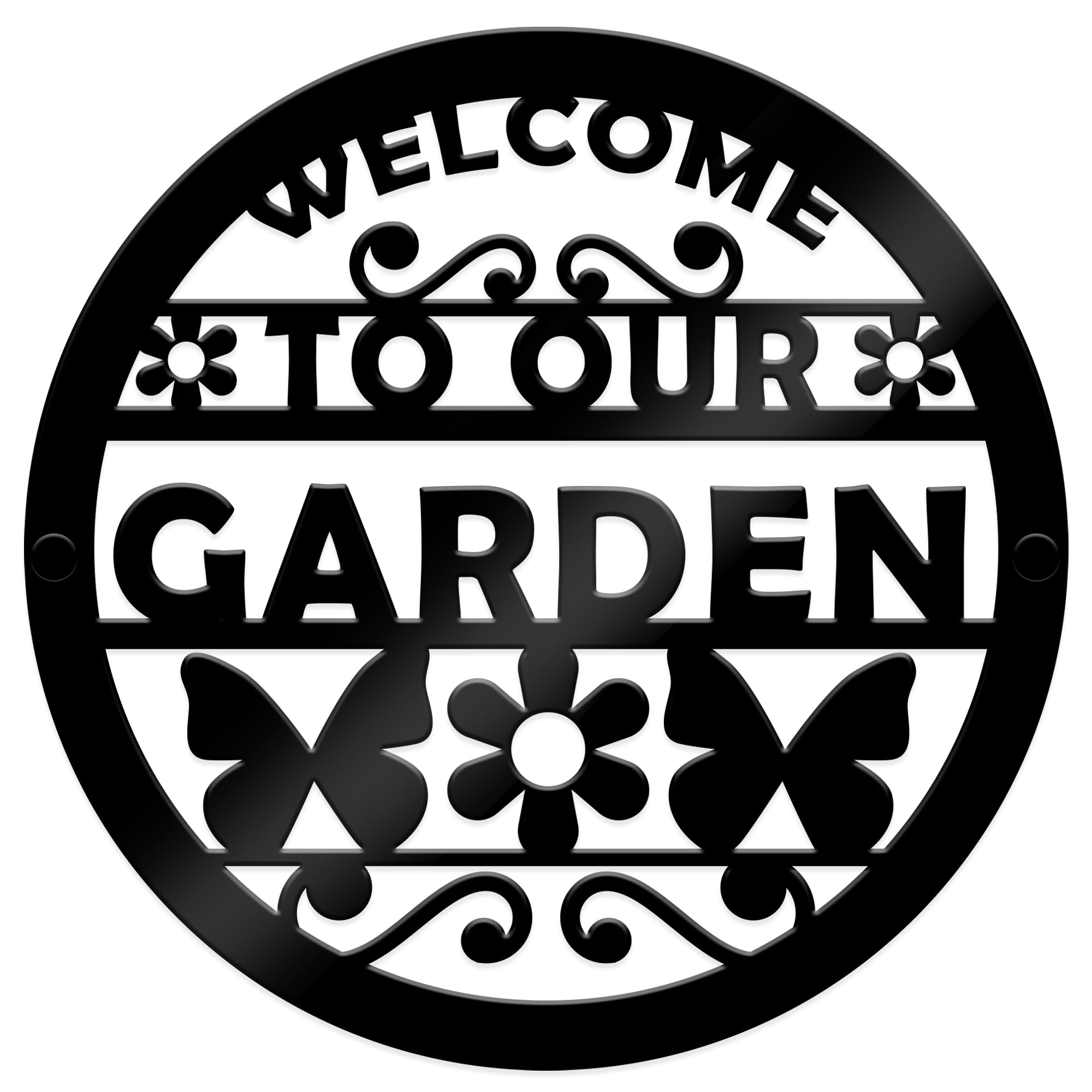 Red Ocean Garden Signs and Plaques for Outside Acrylic Garden Signs Welcome Sign For Door Black Acrylic Wall Fence Signs Garden Shed Summer House Signs Welcome Signs For Garden (23cmx23xm)