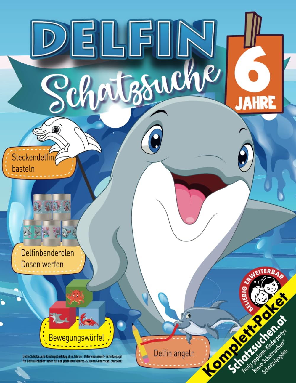Delfin Schatzsuche Kindergeburtstag ab 6 Jahren: Unterwasserwelt-Schnitzeljagd für Delfinliebhaber*innen für den perfekten Meeres-& Ozeangeburtstag. Startklar!