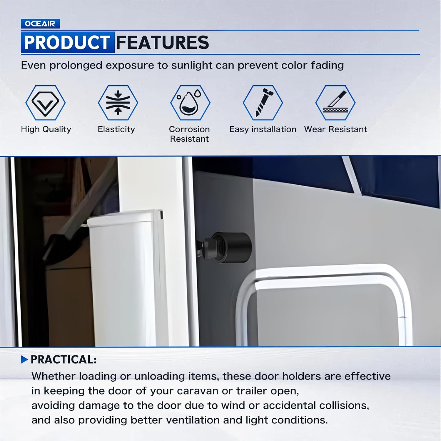 Horse Trailer Accessories Door Holder Kit for RV Trailer Low Profile Rubber Door Holder Kit Horse Trailer Window Bumper Bumper Camper Cargo Hold 2 Pack
