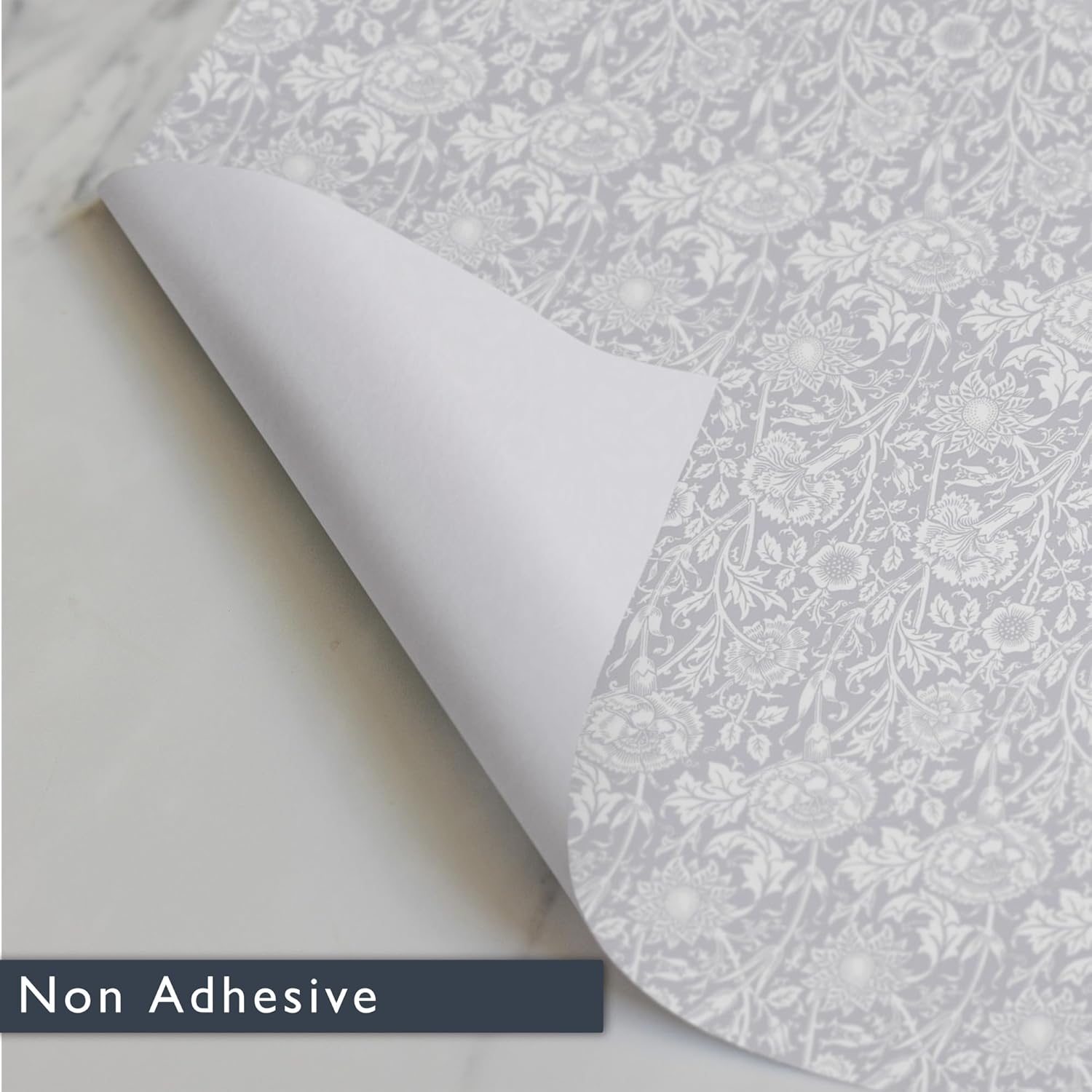 The Master Herbalist William Morris UNSCENTED & Wipe Clean Drawer Liners in Soft Grey - Perfect for Lining Kitchen Drawers, Shelves, Cupboards & Cabinets. Contains 10 Sheets. Made in The UK.