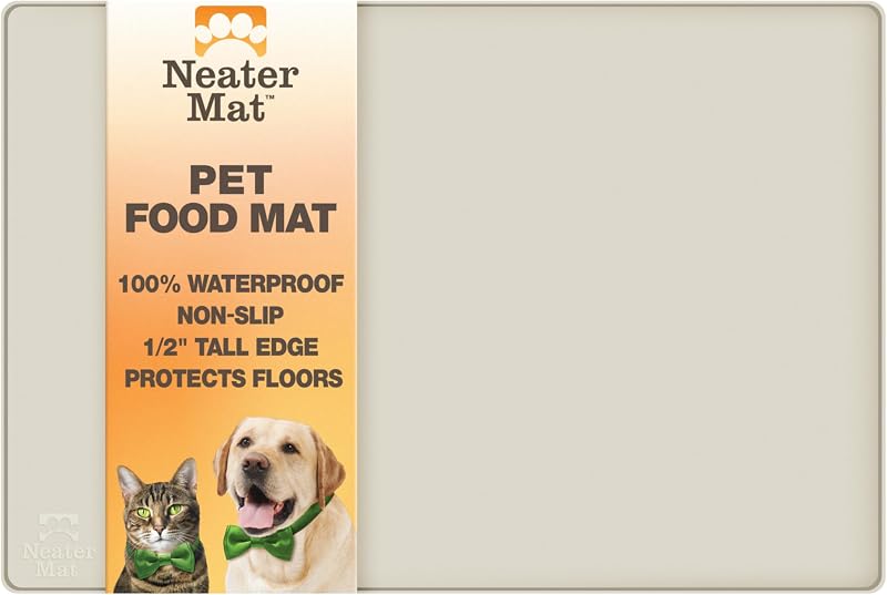 Tapete para Comedouro e Bebedouro de Gatos e Cães em Silicone Impermeável com Borda Elevada Neater Pet Brands 81,28 x 60,96 cm