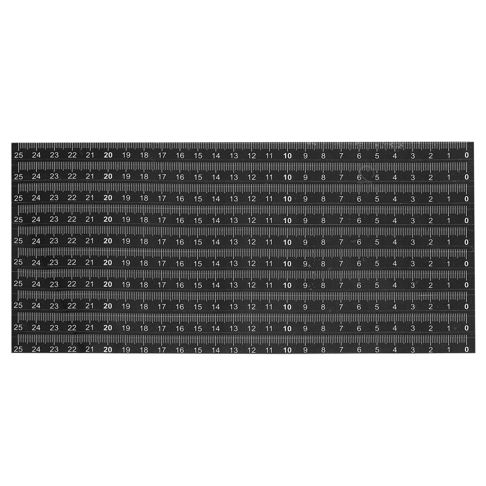 PATIKIL Regla Adhesiva, Pack de 10 Cintas Métricas de 25cm con Adhesivo en la Parte Posterior, Cinta Adhesiva Impermeable para Banco de Trabajo, Máquina de Coser, Mesa de Dibujo, Negro