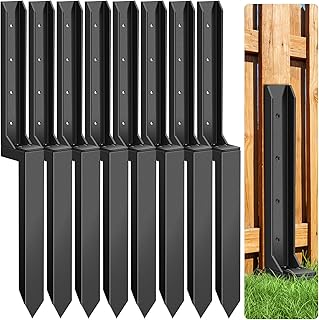 8 Pcs Fence Post Repair, Heavy Duty Fence Post Kit Anchor Ground Stakes for Repairing Tilted, Broken Wood Support