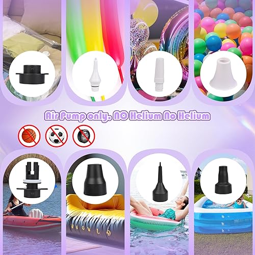 Miniatura 4 de Nulink Electric Balloon Pump, Portable Electric Balloon Blower Machine Balloon Air Pump Dual Nozzle 110V 600W Balloon Inflator for Party Decorations