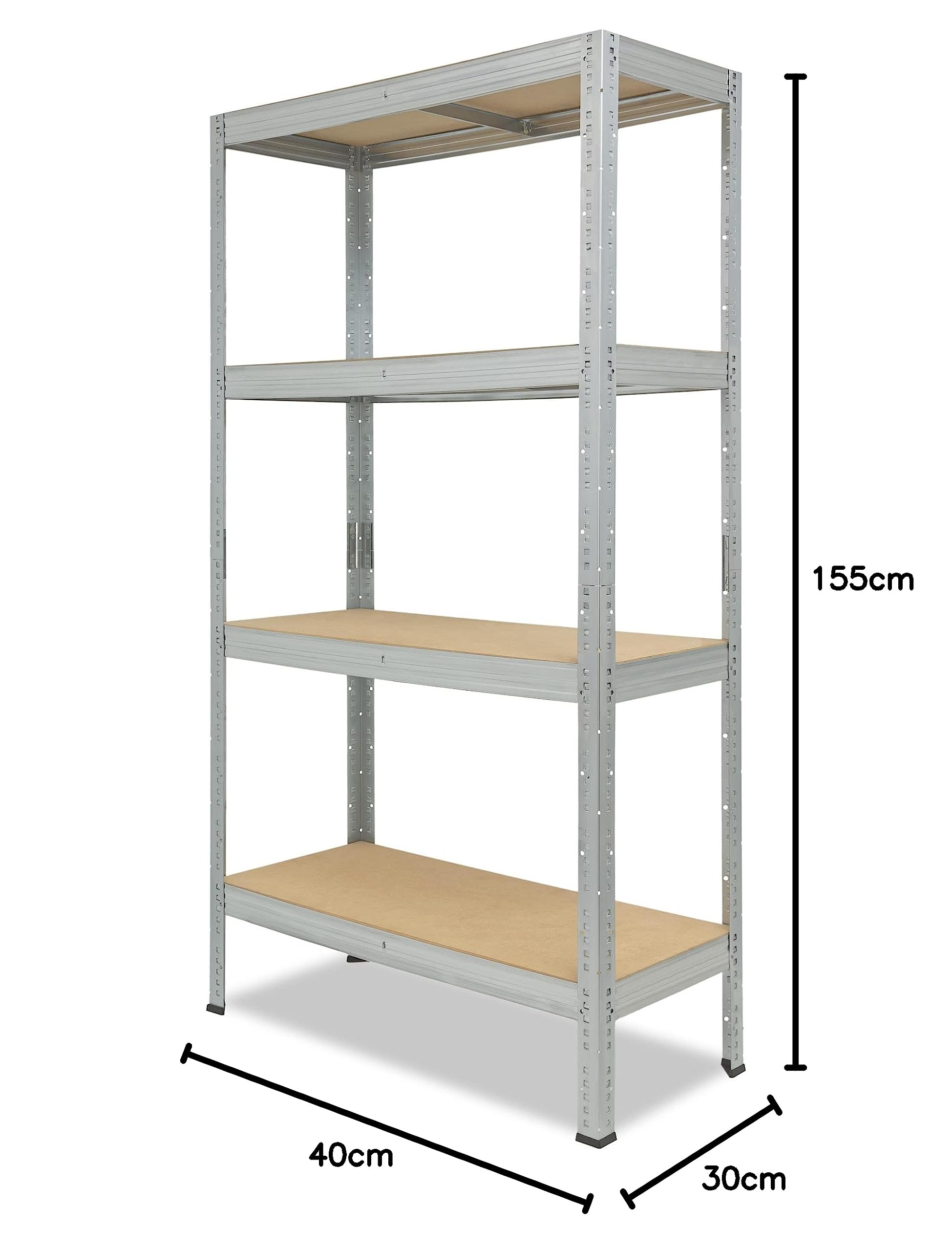 shelfplaza Pro 155x40x30cm scaffale pesante zincato: 4x200kg