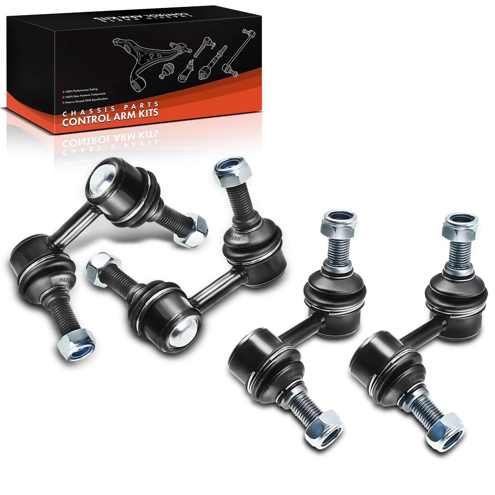 Frankberg 4 biellettes de barre stabilisatrice avantarrière 54668EA010 | Compatible avec: Pathfinder III R51, NP300 Navara plateau/châssis D40, Fourgonnette Pathfinder III R51, NP300 Navara D40