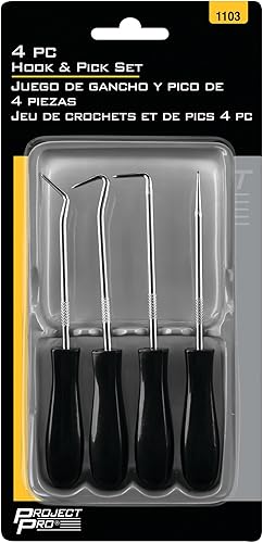 Miniatura 3 de Performance Tool 1103 Juego de 4 ganchos y púas - Marca metal o plástico, cableado separado, quitar fusibles, recoger piezas pequeñas y arandelas