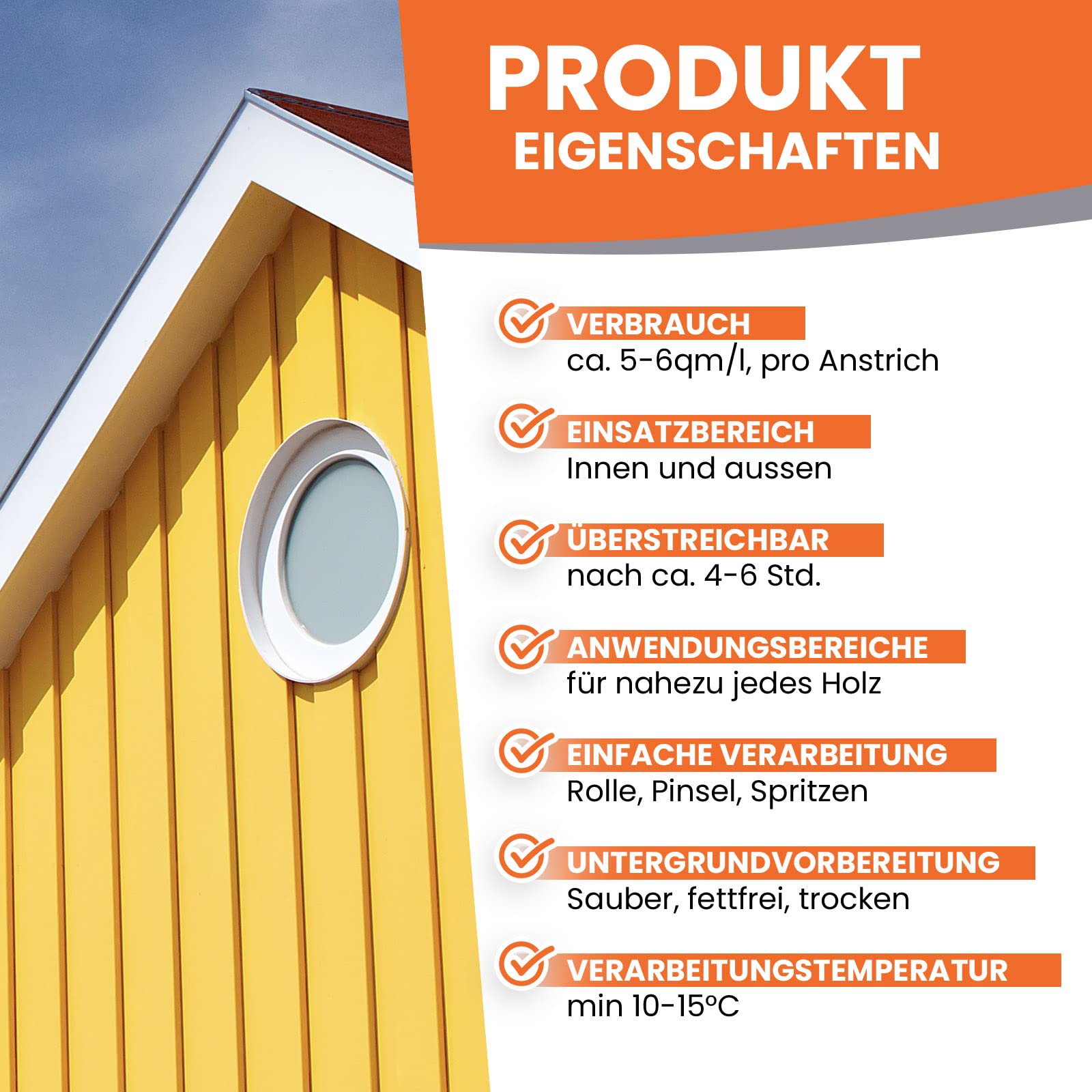 BEKATEQ Holzschutzfarbe 5l Steingrau auf Wasserbasis I Holzfarbe für innen und außen I Parkettlack, Türlack, Treppenlack, Zaunfarbe & mehr I Hochdeckender Wetterschutzlack für Holz BE-420