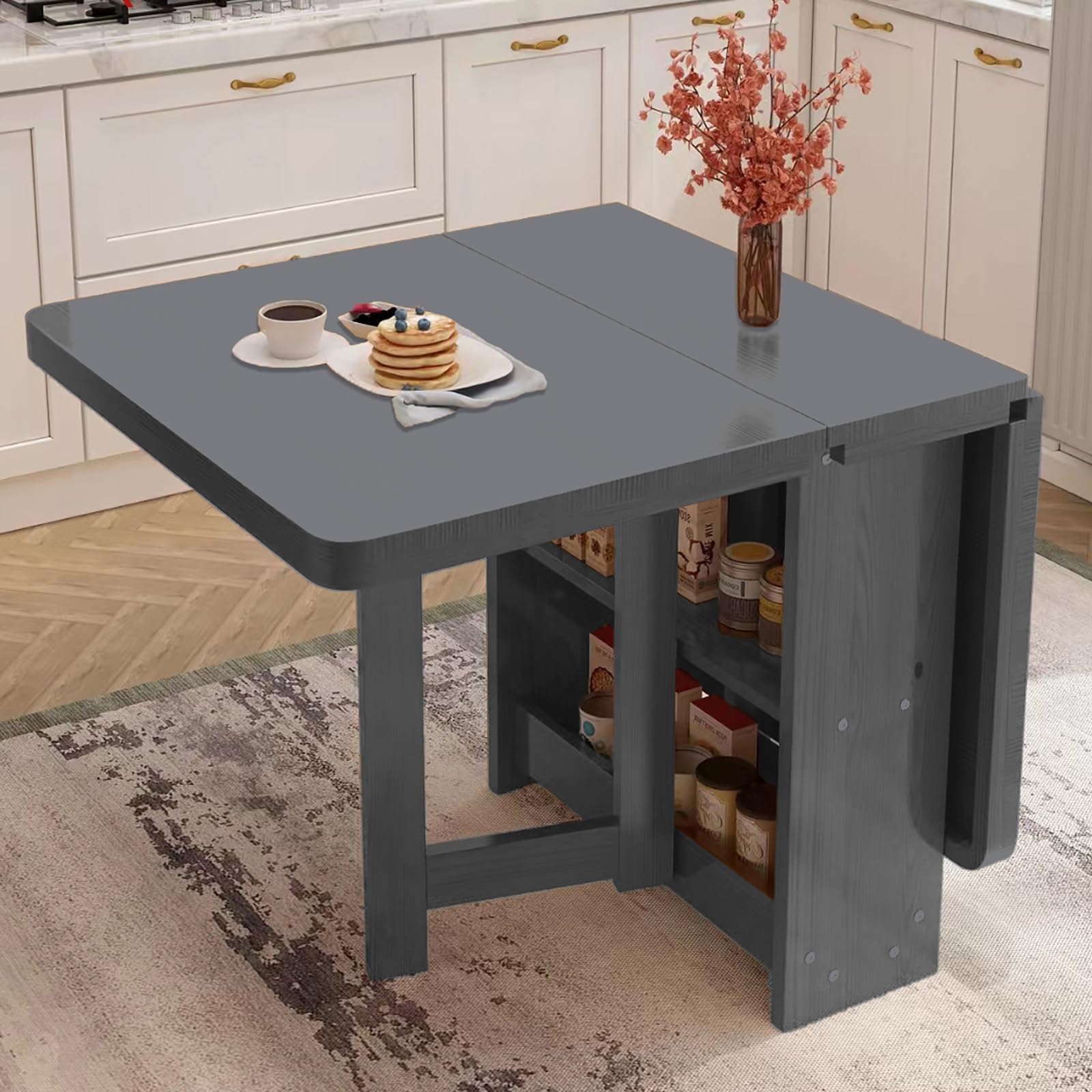 Table de salle à manger pliable pour petit espace et repas en famille au salon