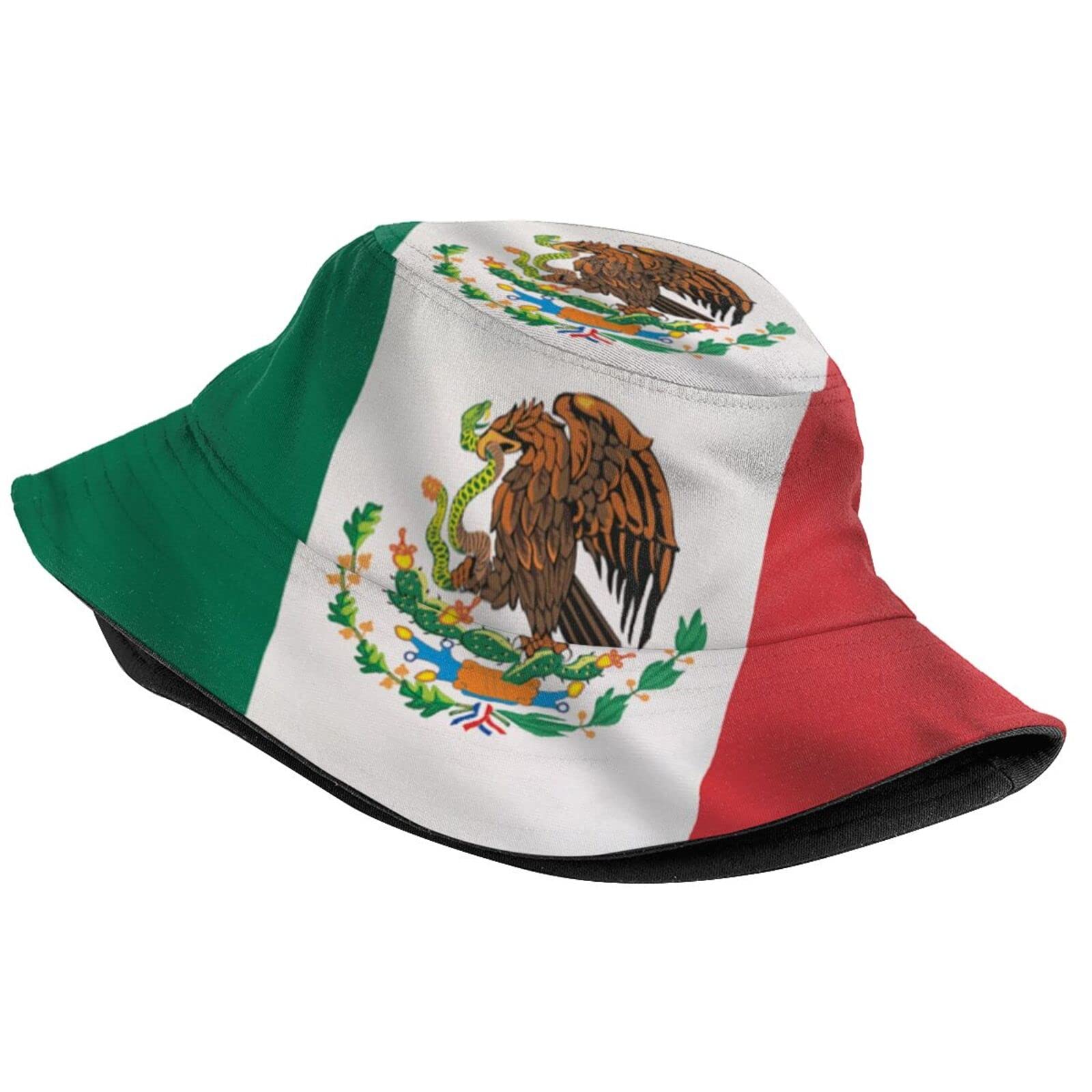 Cute Mexico Mexican Flag Bucket Hat Summer Travel Bucket Beach Sun Hat Mexico Fisherman Hats for Women Men Teens