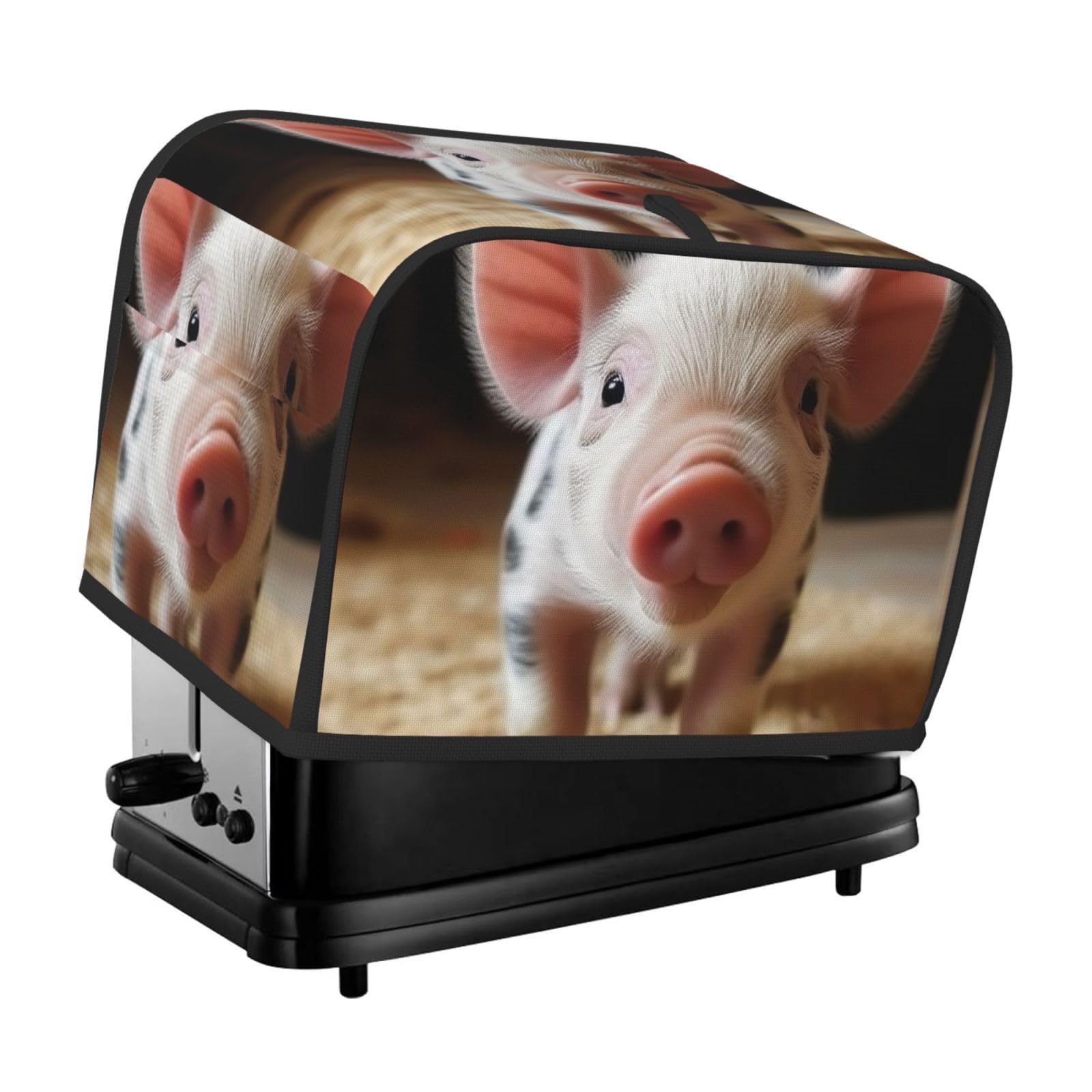 Fodpand Black Toaster Covers 2 Slice Smiling Bread Machine Cover Quilted Toaster Dustproof Cover Washable Appliance Cover Bread Maker Protective For Kitchen Small Appliance