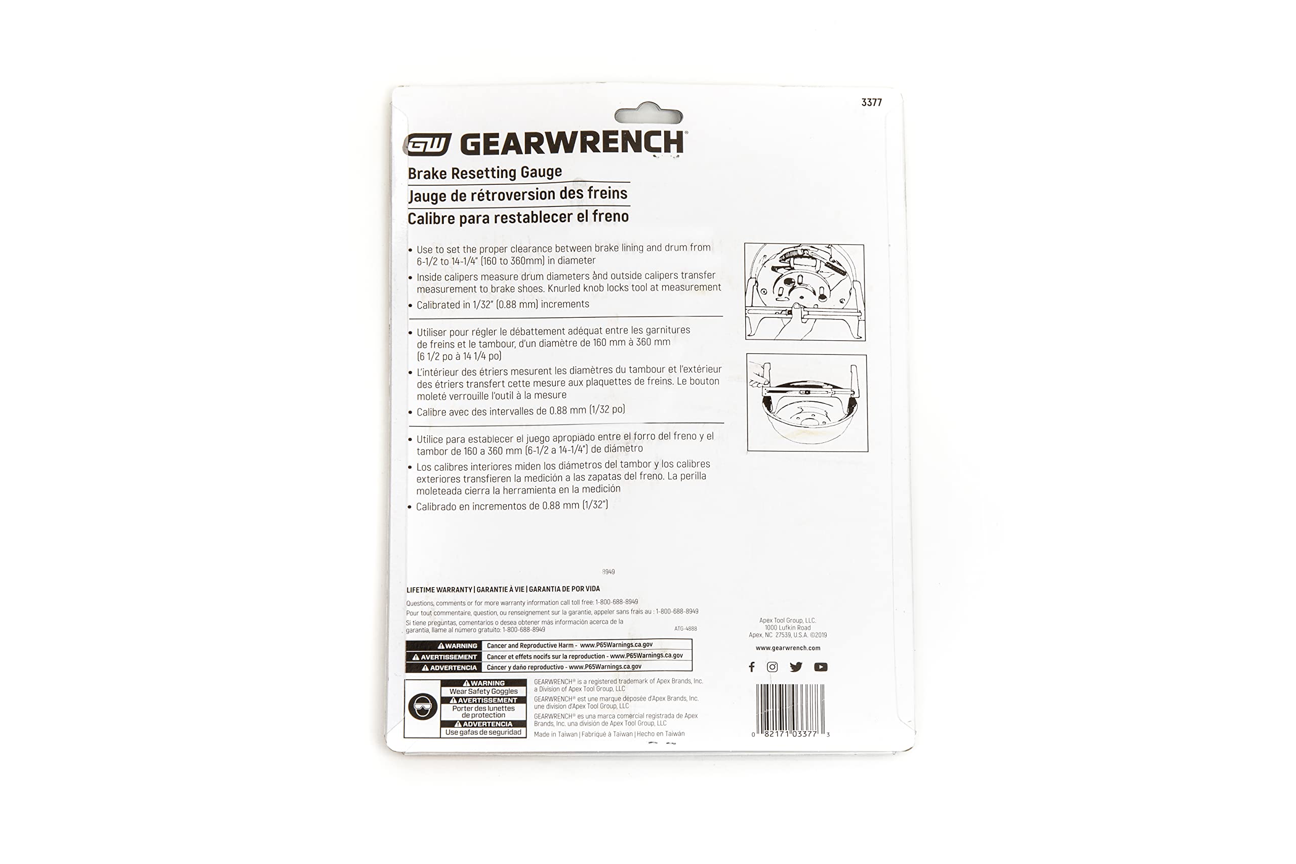 K-D TOOLS 3377 GAUG BRK RESET