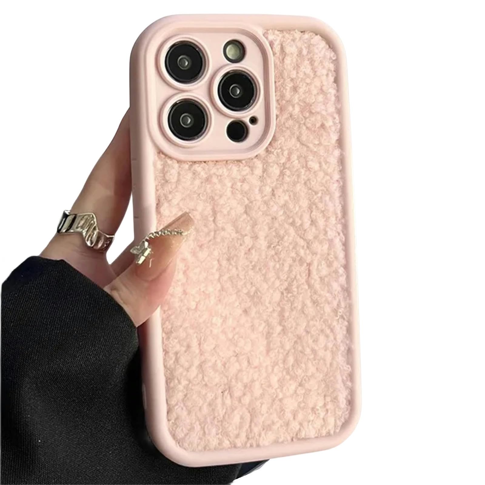 Housse de téléphone complète antichoc en peluche douce pour iPhone 12