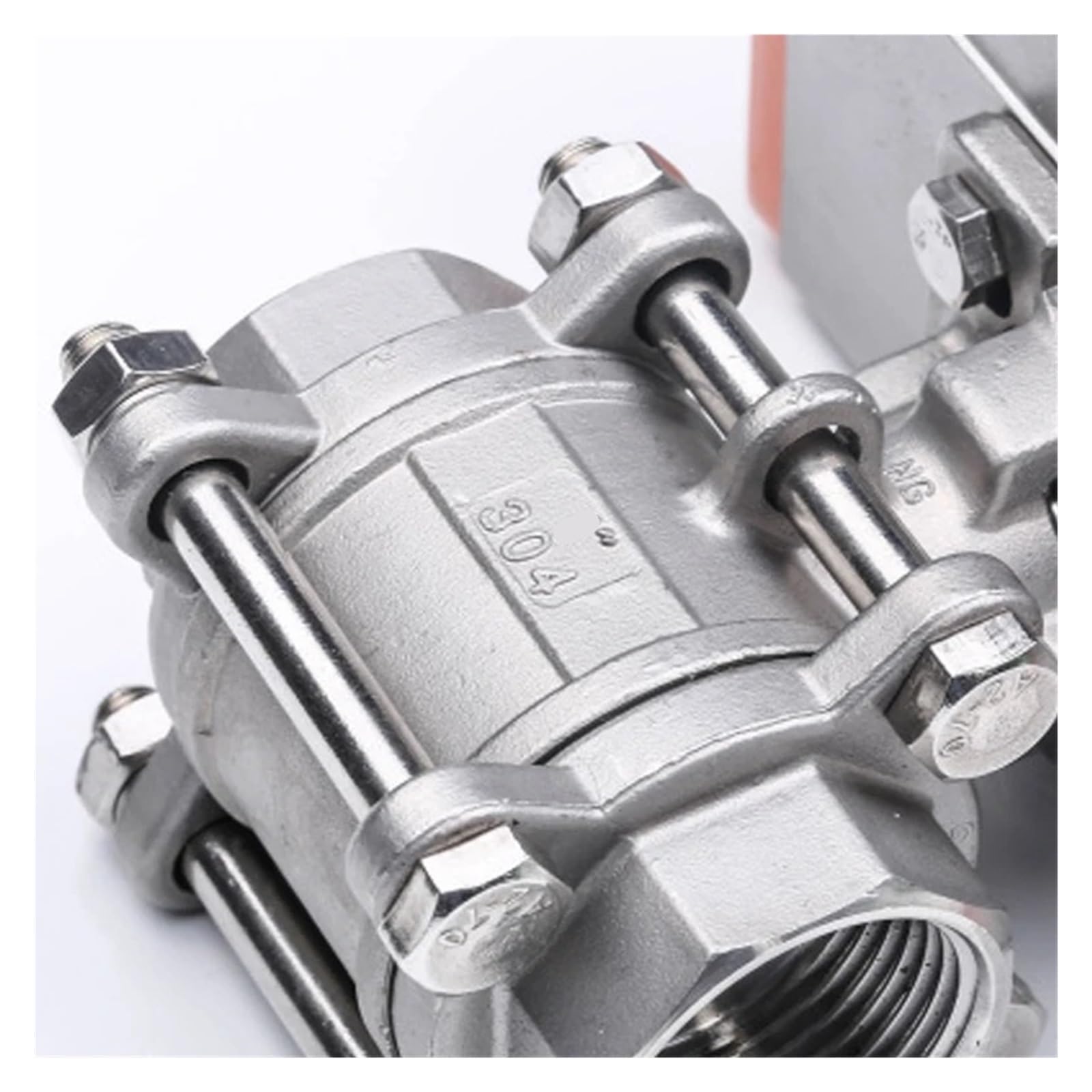 Valvola a sfera pneumatica in tre pezzi con piattaforma alta 1/4" 3/8" 1/2" 3/4" 1" Cilindro a doppio effetto 304(1/4inch)