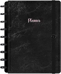 Planner Iscool Disc 2026 Inteligente Datado Solid Touch Couro Preto