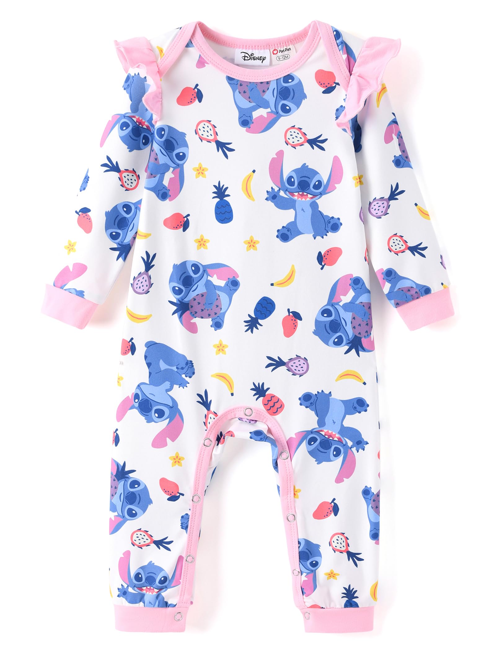 Stitch Princess Minnie Winnie Marvel Baby Girls Ruffle Long Sleeve Romper Footie Outfit f…