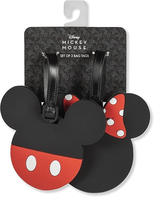 Mickey M Disney Mickey & Minnie Mouse Black and red 2 Piece Luggage Tags VT700349L.PH, Multicolor