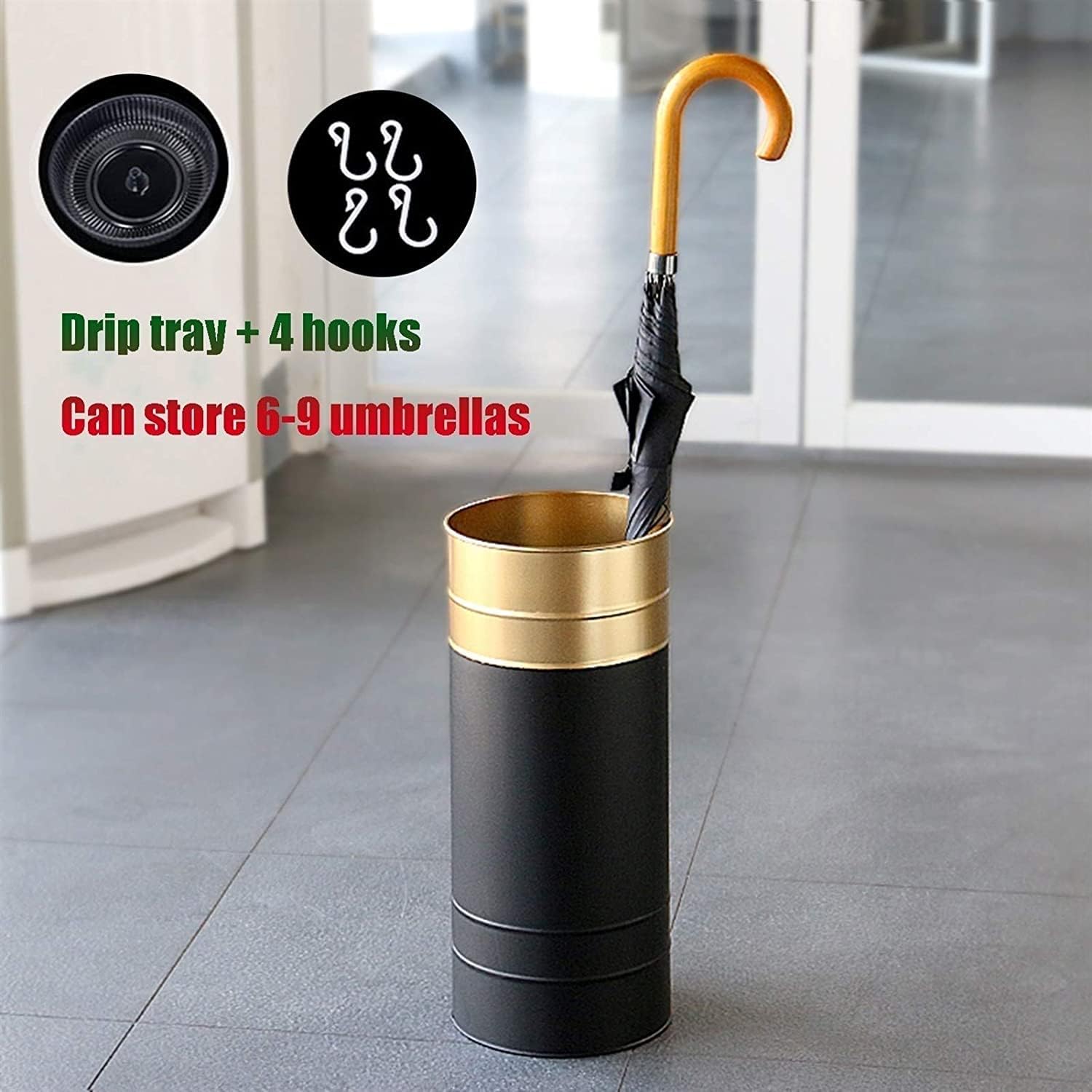 Umbrella Rack Stand, Umbrella Holder,Umbrella Stands Umbrella Stand Household Iron, Storage Long And Short Umbrellas, Umbrella Bucket With Drip Tray (Orange)