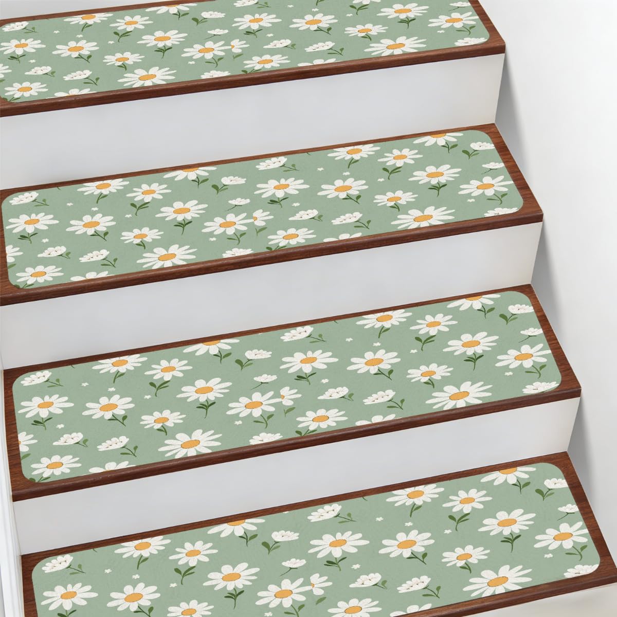 Protectores de escalera antideslizantes Mexpekil de margaritas lavables