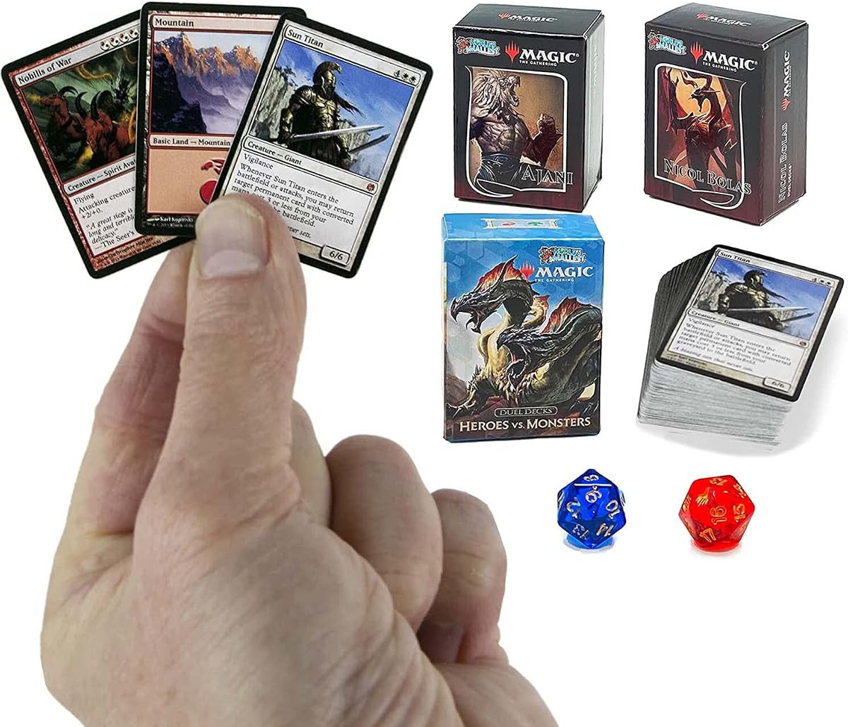 World’s Smallest Magic: The Gathering Exclusive Collector Set Featuring Ajani VS. Nicol Bolas and Heroes VS. Monsters Duel Decks