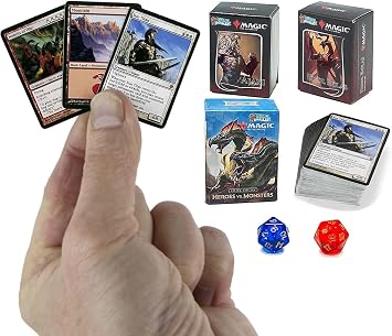 Worlds Smallest Magic The Gathering Exclusive Collector Set Featuring Ajani VS. Nicol Bolas and Heroes VS. Monsters Duel Decks and Exclusive Playing Dice