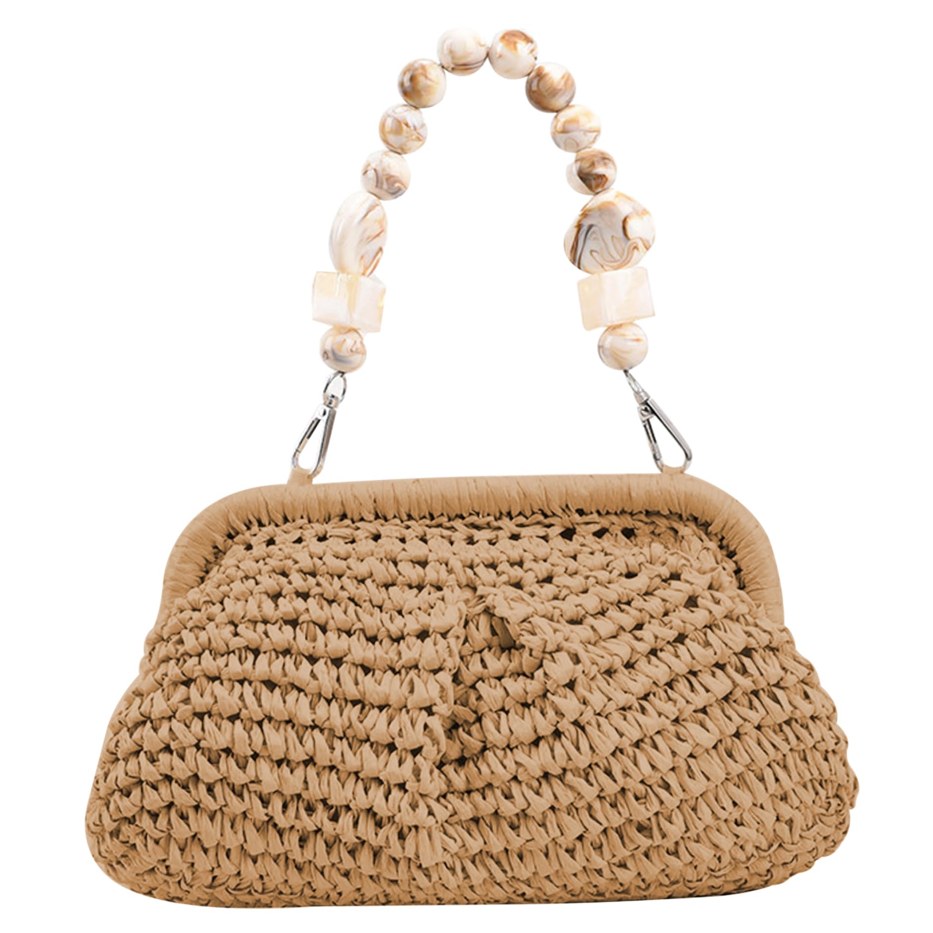Pochette en paille décontractée kaki pour assortir vos looks - 7
