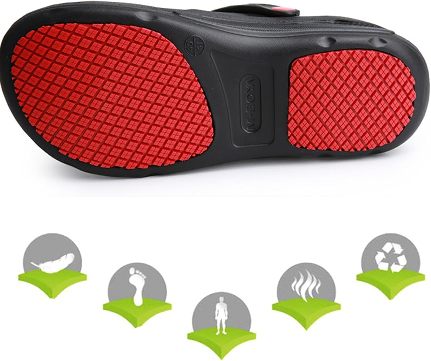 [Muluso] コックシューズ 作業靴 クロッグ メンズ レディース 軽量 2way 耐油 防水 ゴム底 ラバーソール 中敷き付き