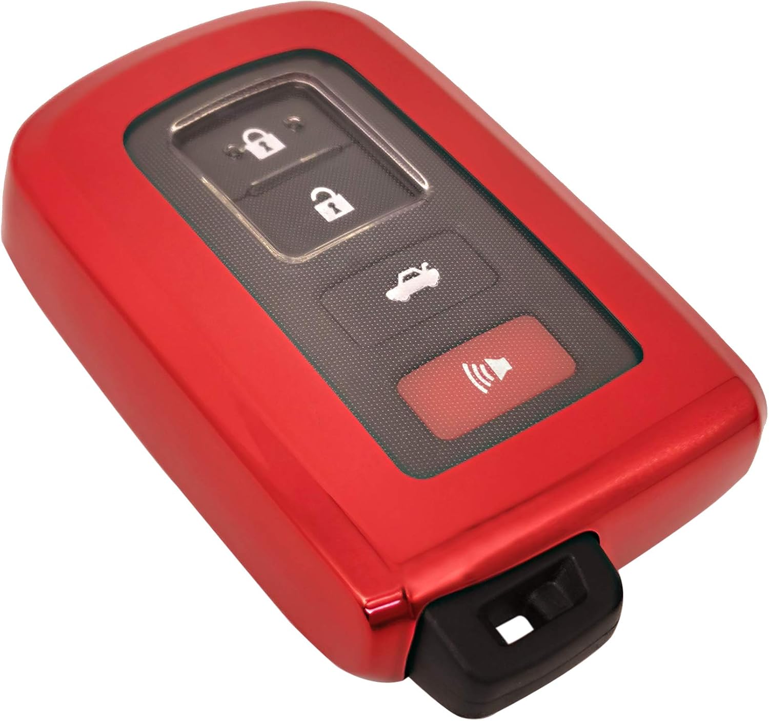 Red Soft TPU Smart Key Fob Cover Case Jacket Skin Glove Holder for 2019 2020 2021 2022 Toyota Tundra Tacoma 4Runner Sequoia 2017 2018 Highlander Avalon Camry Corolla RAV4 Land Cruise Prius V HYQ14FBA
